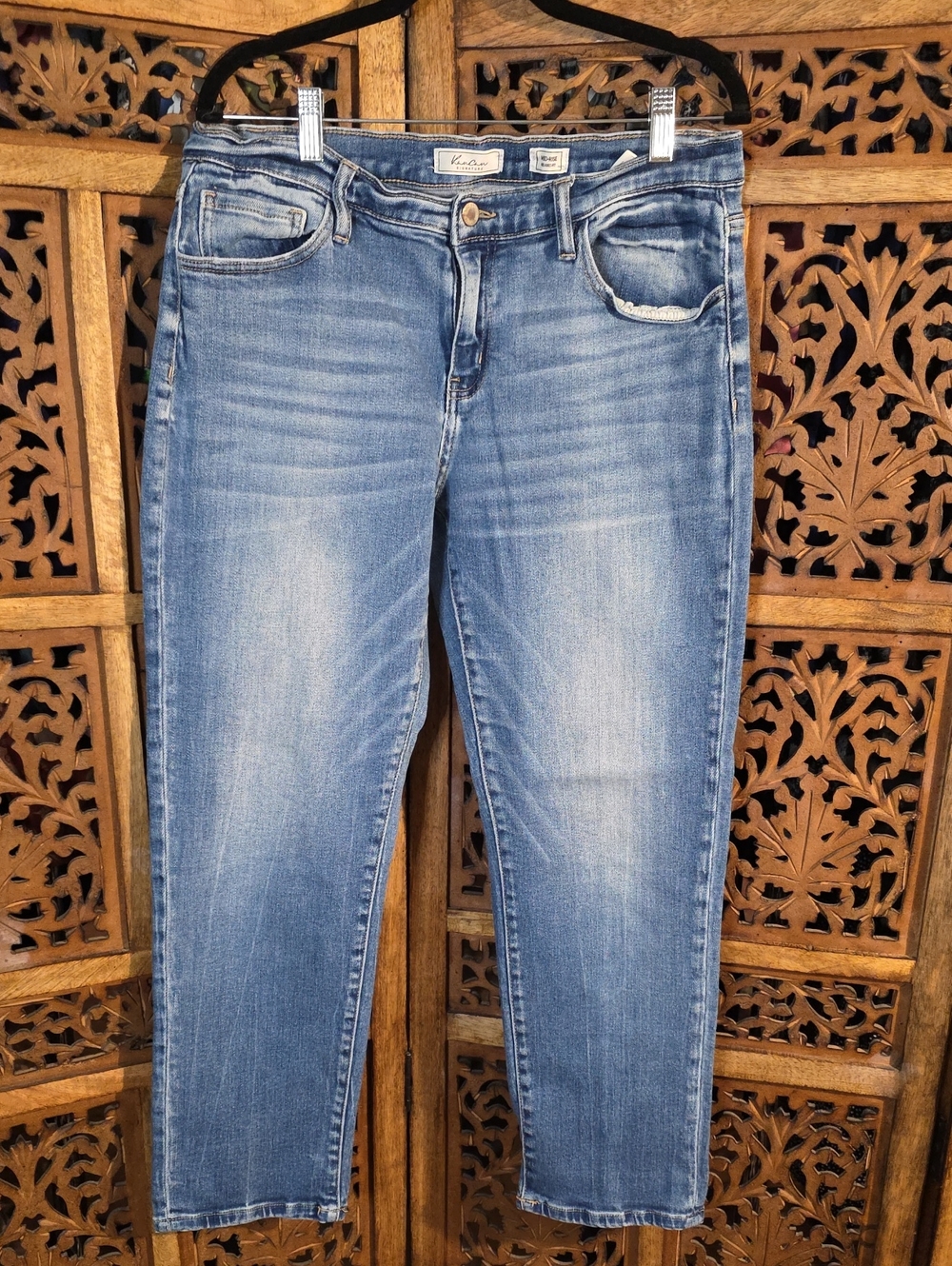 Women's Blue Mid-Rise Stretch Jeans
